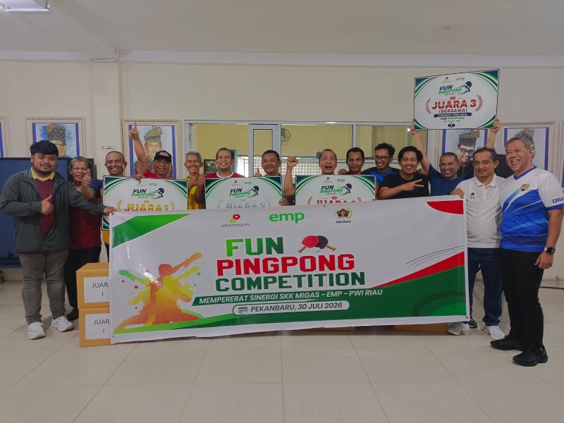 Pererat Hubungan Kemitraan, Laga Persahabatan Tenis Meja PWI Riau dengan SKK Migas dan EMP Meriah